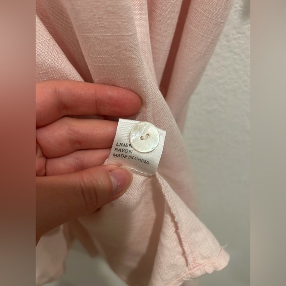 Petal & Pup Blush Pink button down oversized flowy midi dress - Picture 6 of 7